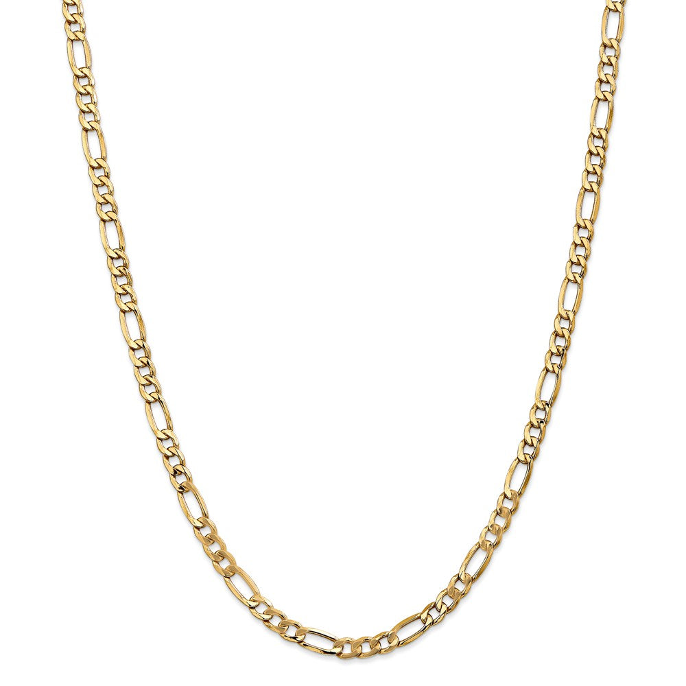 Alternate view of the Men&#39;s 5.75mm, 14k Yellow Gold, Hollow Figaro Chain Necklace by The Black Bow Jewelry Co.