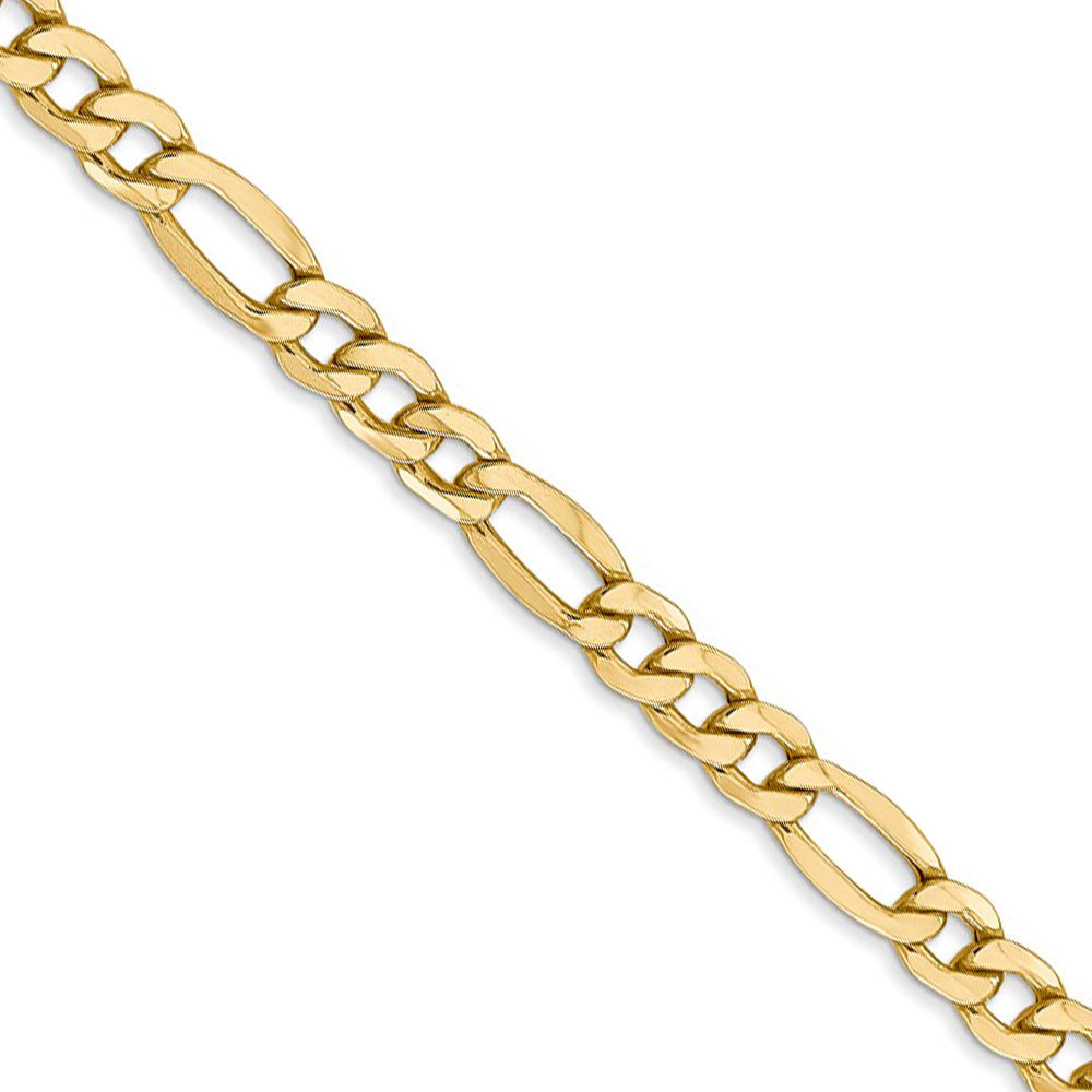 Men&#39;s 5.75mm, 14k Yellow Gold, Hollow Figaro Chain Necklace