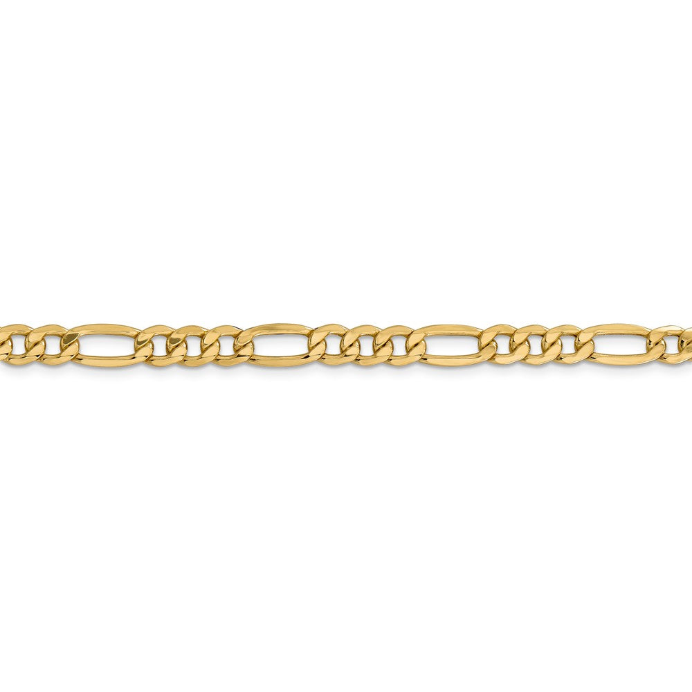 Alternate view of the Men&#39;s 6.25mm, 14k Yellow Gold, Hollow Figaro Chain Bracelet by The Black Bow Jewelry Co.