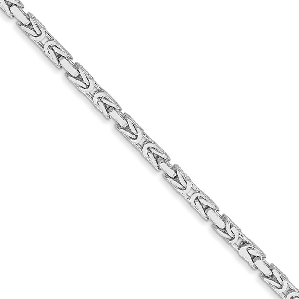 2mm, 14k White Gold, Solid Byzantine Chain Necklace, Item C8242 by The Black Bow Jewelry Co.