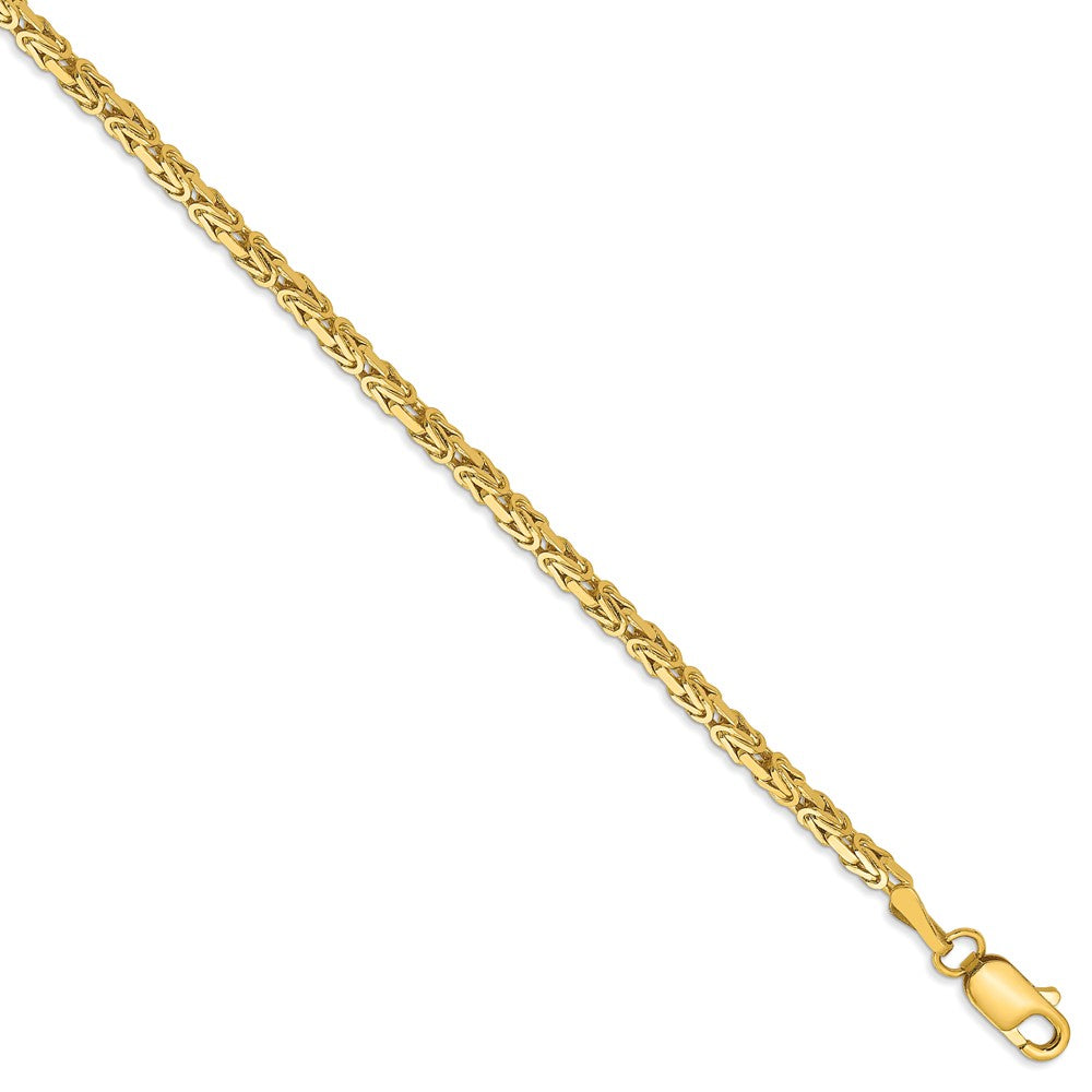 2mm, 14k Yellow Gold, Solid Byzantine Chain Bracelet, 7 Inch, Item C8243-07 by The Black Bow Jewelry Co.