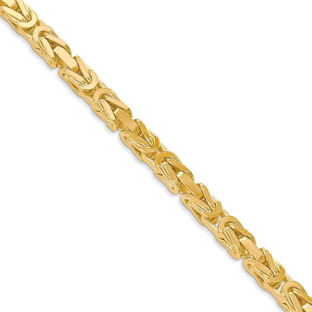 4mm, 14k Yellow Gold, Solid Byzantine Chain Necklace, Item C8246 by The Black Bow Jewelry Co.