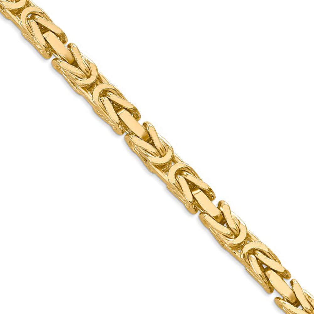 5.25mm, 14k Yellow Gold, Solid Byzantine Chain Necklace, Item C8247 by The Black Bow Jewelry Co.