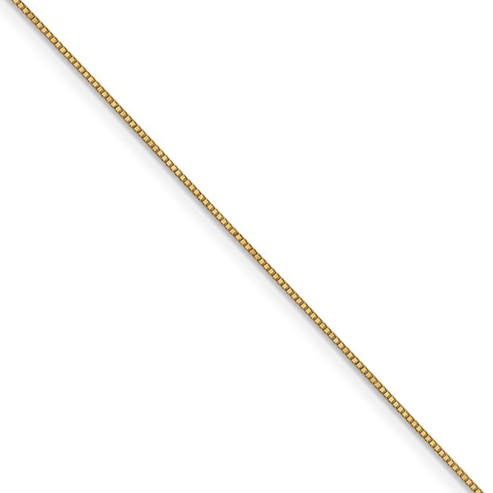 0.7mm, 14k Yellow Gold, Solid Box Chain Necklace, Item C8250 by The Black Bow Jewelry Co.