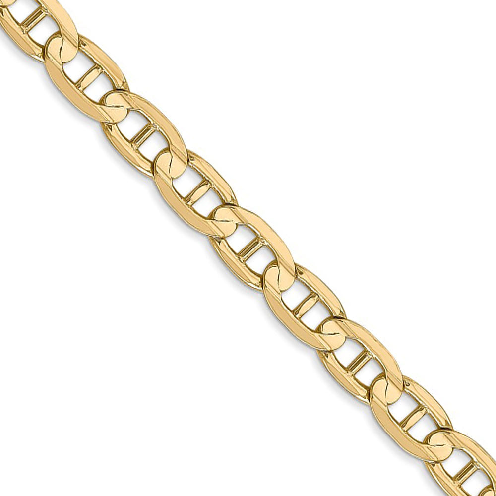 5.25mm, 14k Yellow Gold, Concave Anchor Chain Necklace