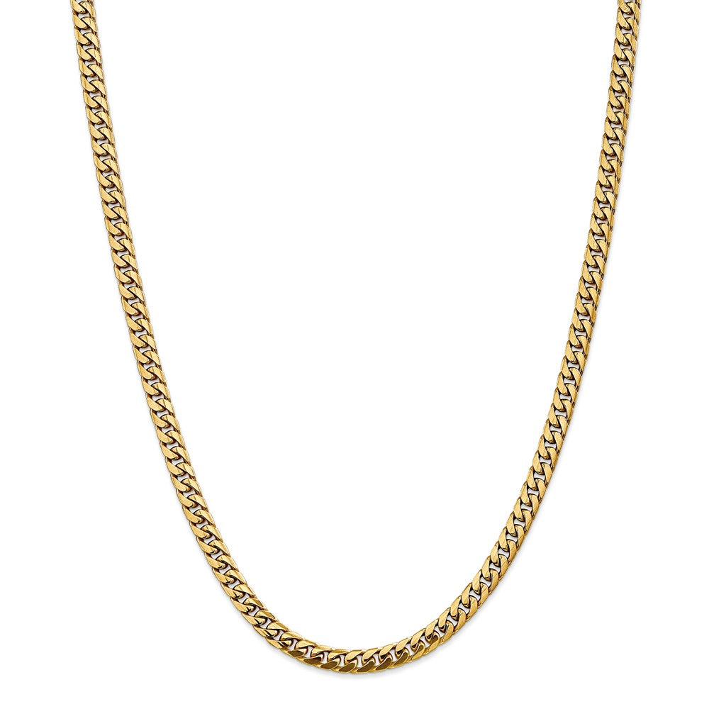 Alternate view of the 5mm, 14k Yellow Gold, Solid Miami Cuban (Curb) Chain Necklace by The Black Bow Jewelry Co.
