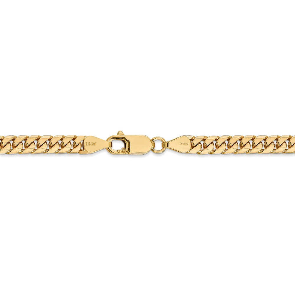 Alternate view of the 5mm, 14k Yellow Gold, Solid Miami Cuban (Curb) Chain Necklace by The Black Bow Jewelry Co.