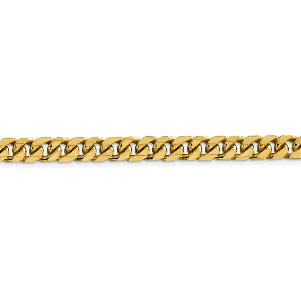 Alternate view of the Men&#39;s 6.25mm 14K Yellow Gold Solid Miami Cuban (Curb) Chain Bracelet by The Black Bow Jewelry Co.