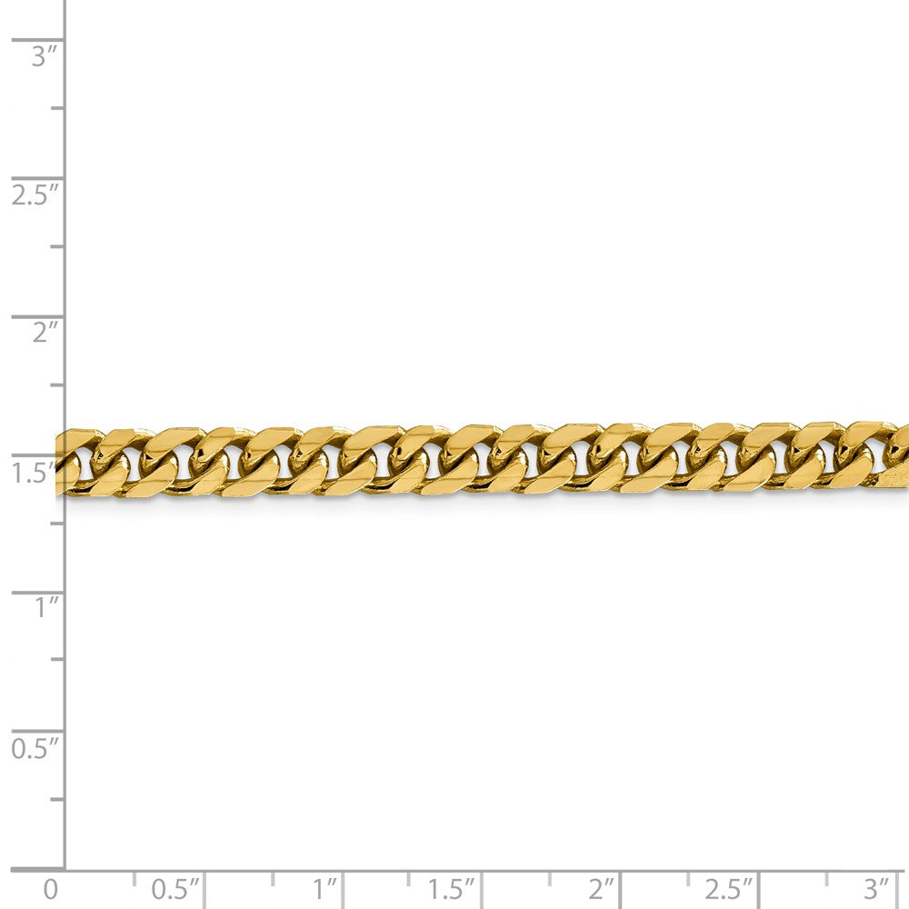 Alternate view of the Men&#39;s 6.25mm 14K Yellow Gold Solid Miami Cuban (Curb) Chain Bracelet by The Black Bow Jewelry Co.