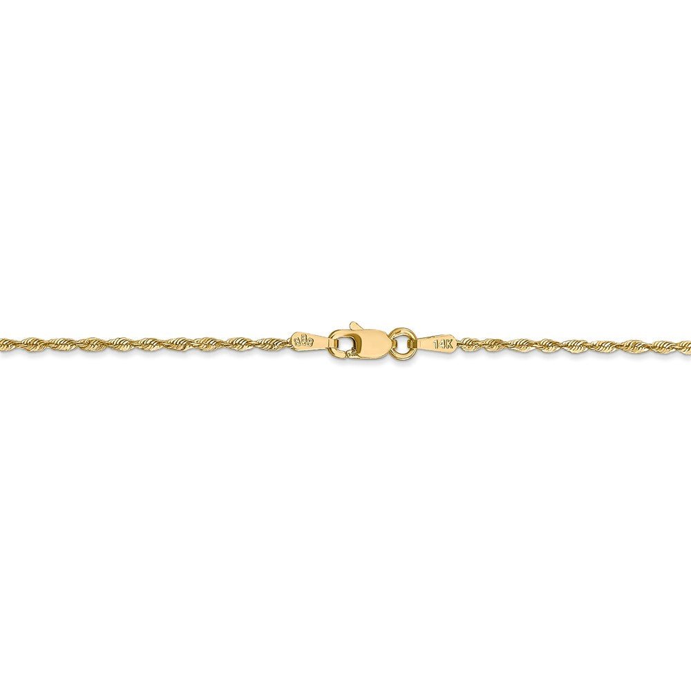 Alternate view of the 1.5mm, 14k Yellow Gold Light Diamond Cut Rope Chain Bracelet by The Black Bow Jewelry Co.