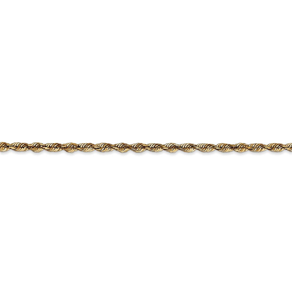 Alternate view of the 2.5mm, 14k Yellow Gold Light Diamond Cut Rope Chain Anklet by The Black Bow Jewelry Co.