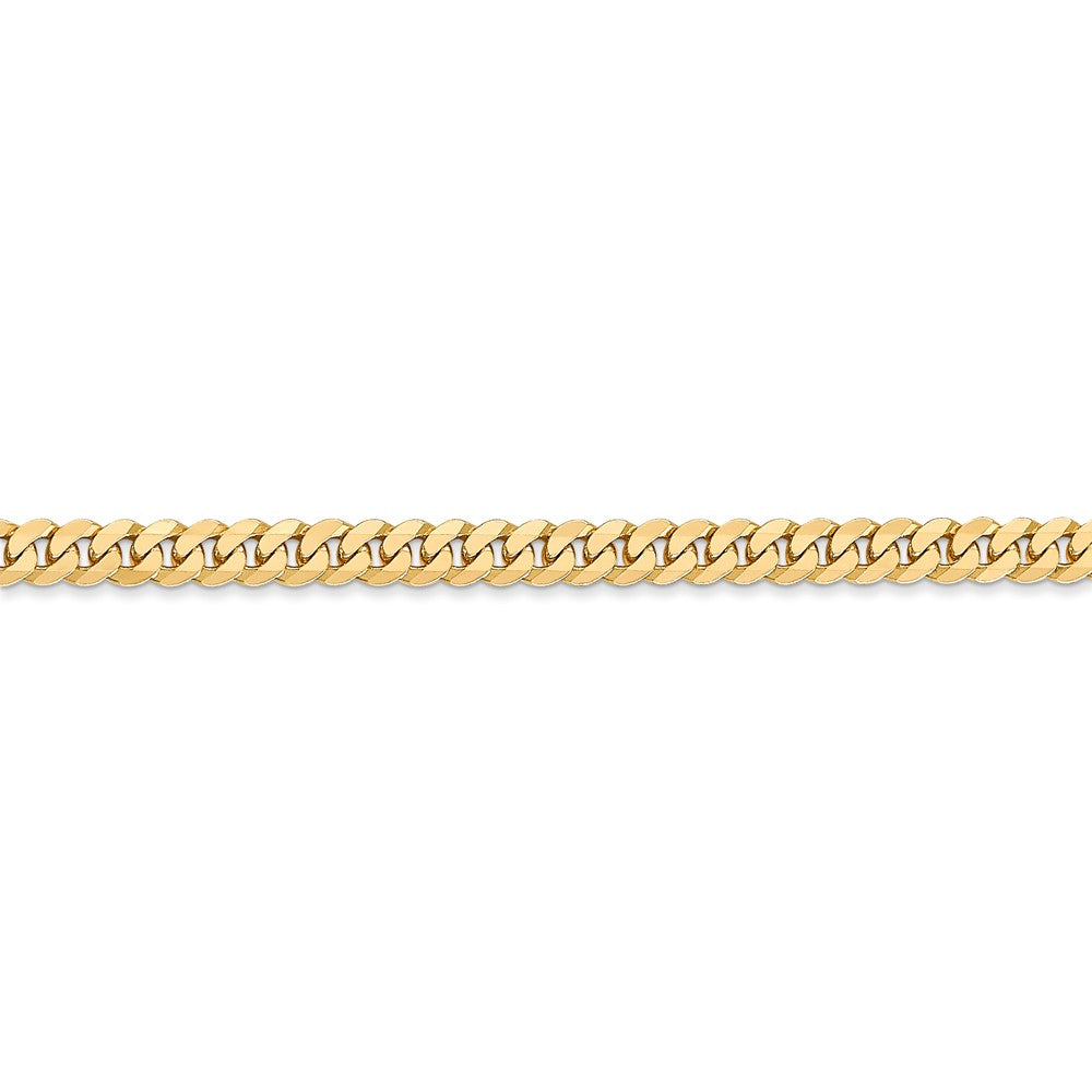 Alternate view of the 3.2mm, 14k Yellow Gold, Solid Beveled Curb Chain Anklet or Bracelet by The Black Bow Jewelry Co.