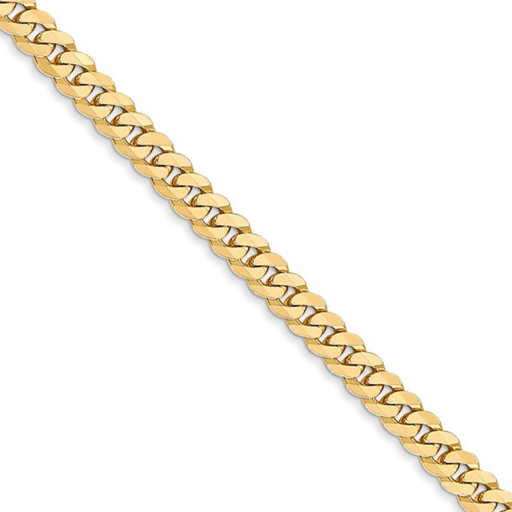 3.2mm, 14k Yellow Gold, Solid Beveled Curb Chain Necklace, 16 Inch, Item C8281-16 by The Black Bow Jewelry Co.