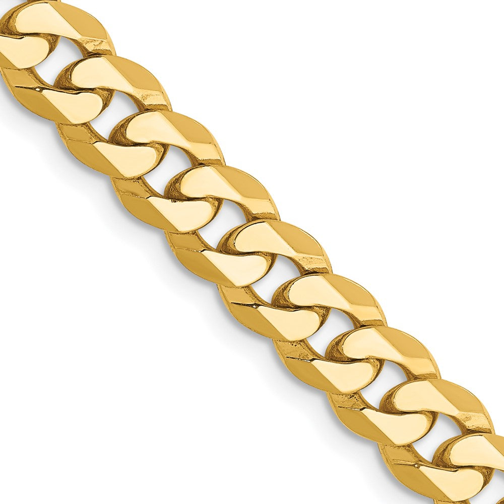 Men&#39;s 6.25mm 14k Yellow Gold Solid Beveled Curb Chain Necklace, Item C8284 by The Black Bow Jewelry Co.