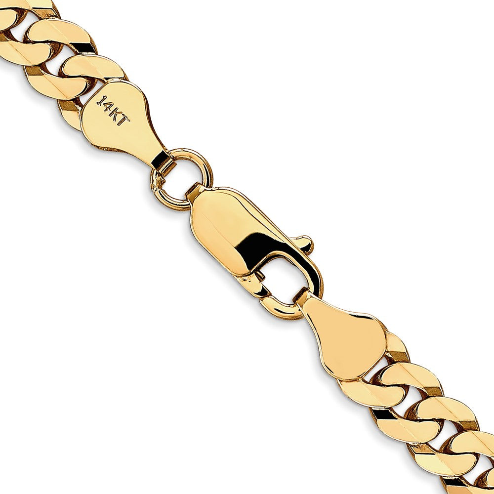 Alternate view of the Men&#39;s 6.25mm 14k Yellow Gold Solid Beveled Curb Chain Necklace by The Black Bow Jewelry Co.