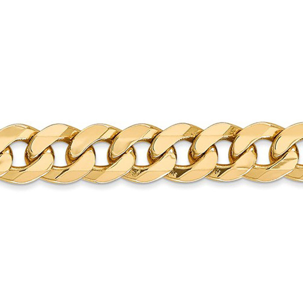 Alternate view of the Men&#39;s 8mm 14k Yellow Gold Solid Beveled Curb Chain Necklace by The Black Bow Jewelry Co.