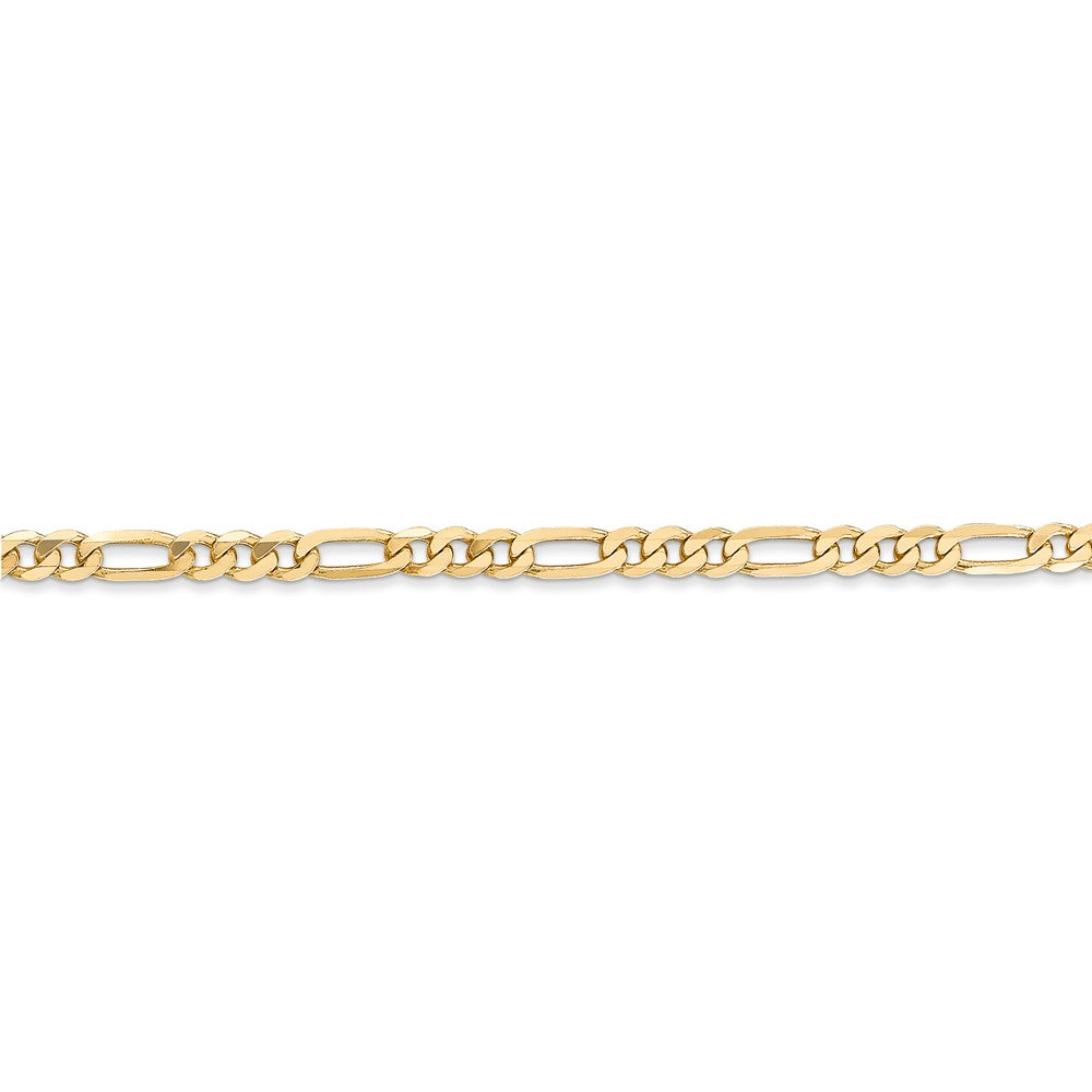 Alternate view of the 3mm, 14k Yellow Gold, Flat Figaro Chain Bracelet by The Black Bow Jewelry Co.