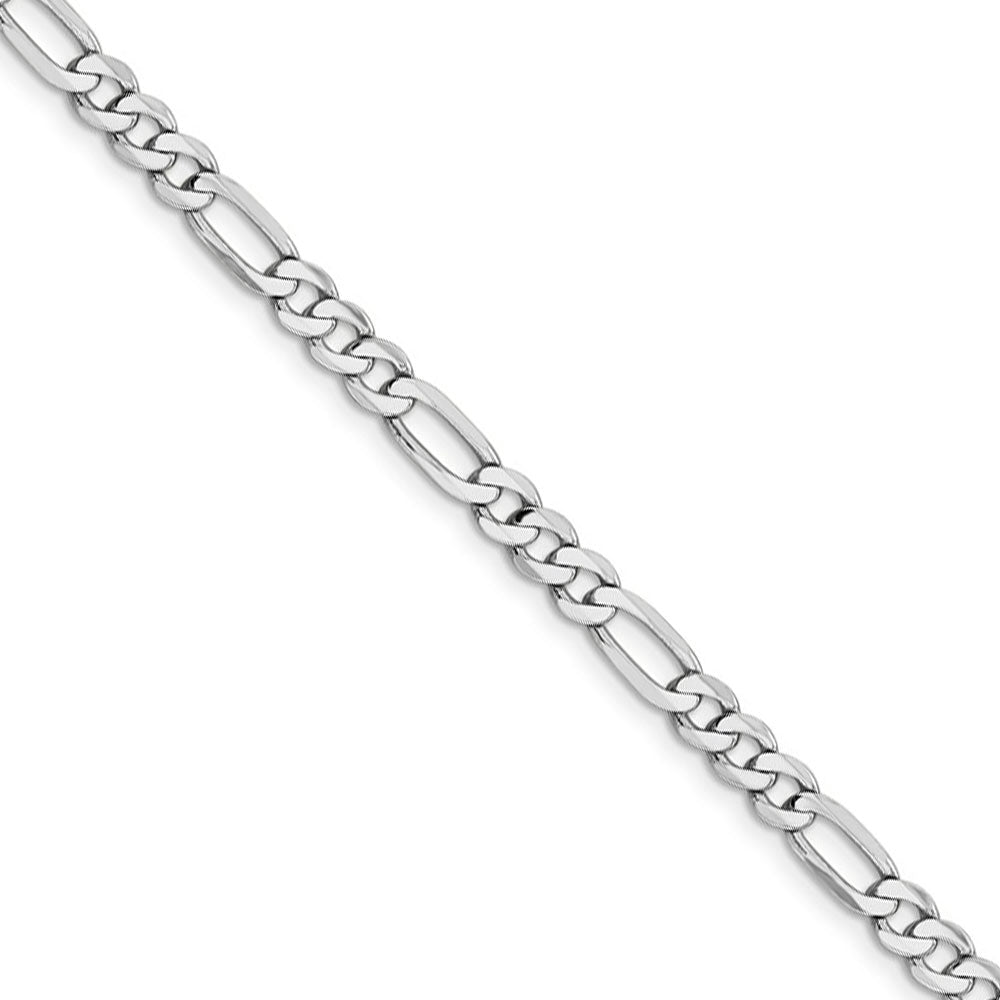 4.5mm, 14k White Gold, Flat Figaro Chain Necklace