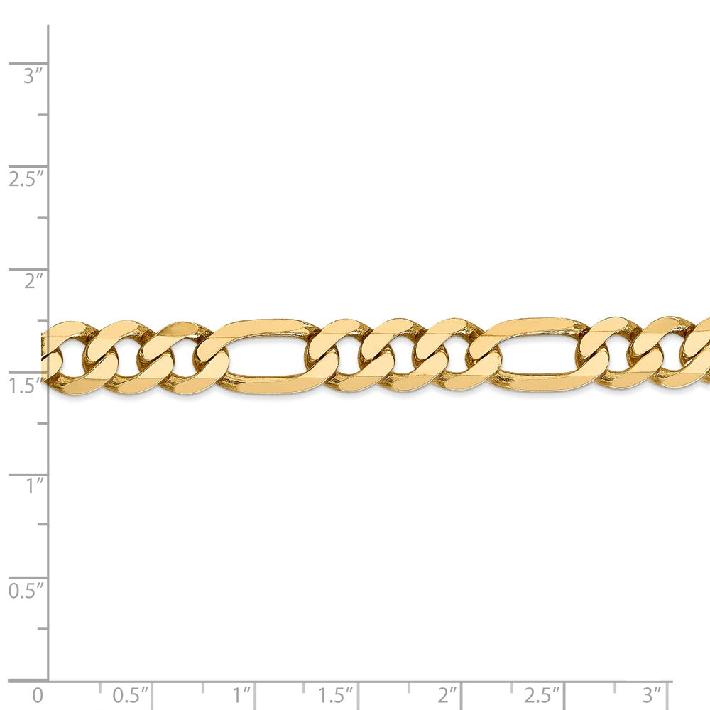 Alternate view of the Men&#39;s 8.75mm, 14k Yellow Gold, Flat Figaro Chain Bracelet by The Black Bow Jewelry Co.