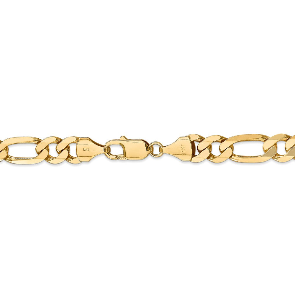Alternate view of the Men&#39;s 8.75mm, 14k Yellow Gold, Flat Figaro Chain Necklace by The Black Bow Jewelry Co.