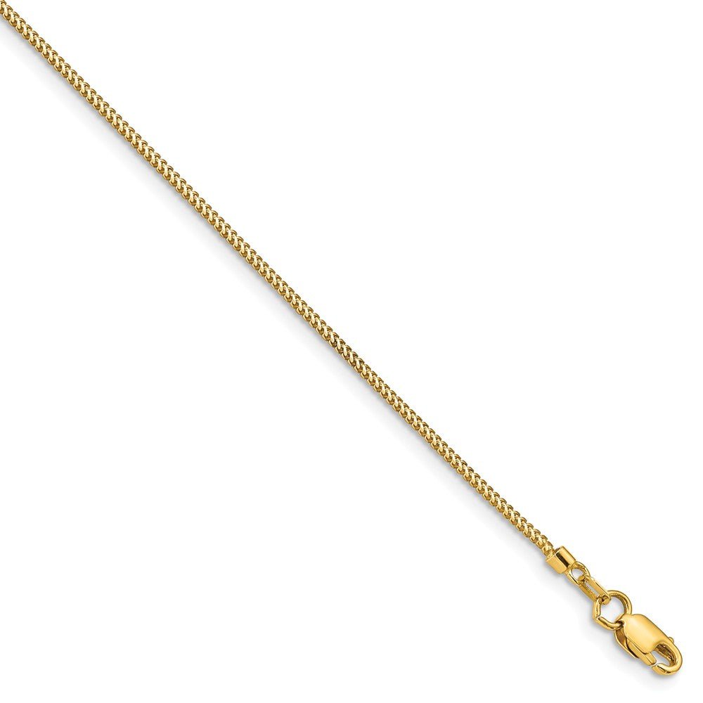 0.9mm, 14k Yellow Gold, Solid Franco Chain Bracelet, Item C8314-B by The Black Bow Jewelry Co.