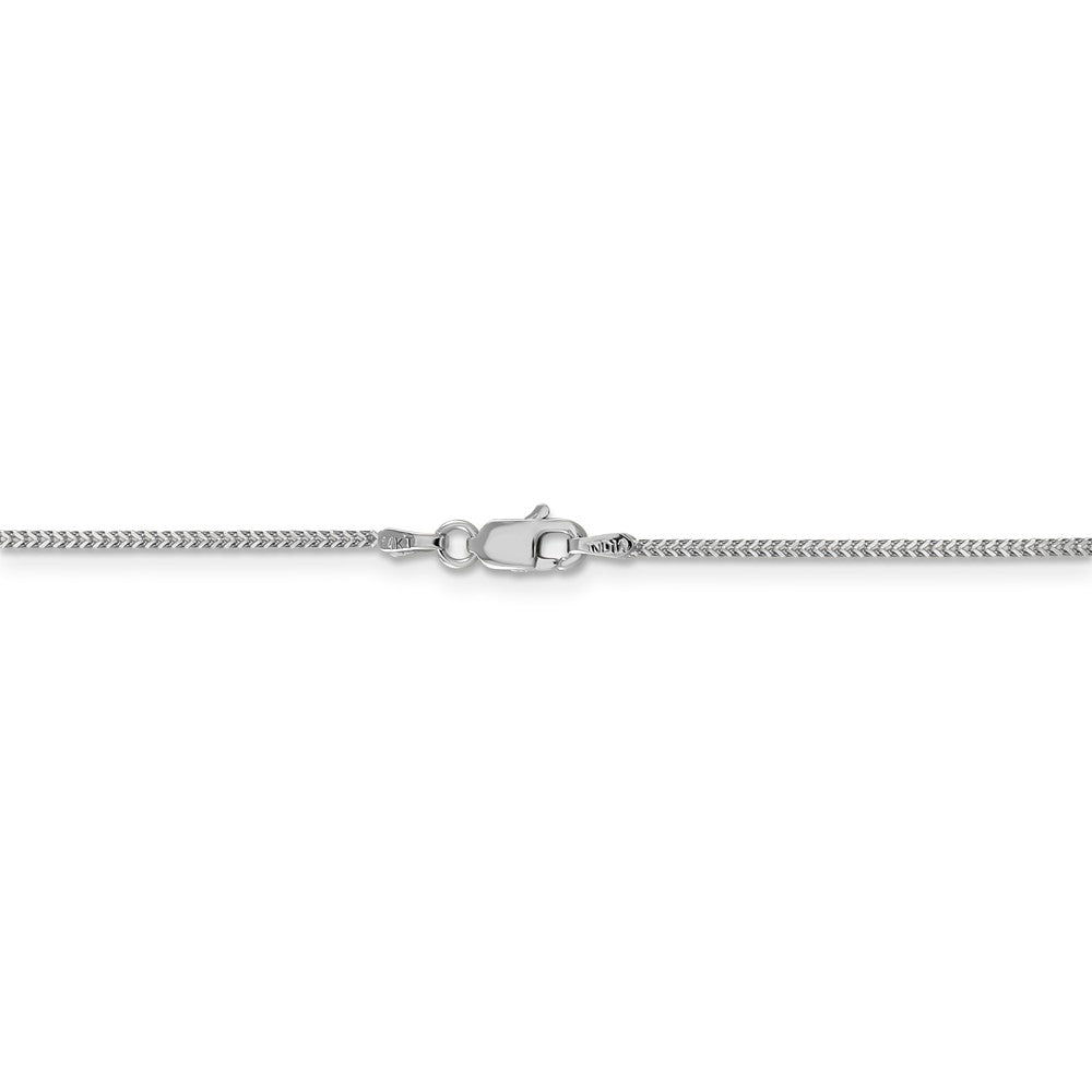 Alternate view of the 0.9mm, 14k White Gold, Solid Franco Chain Bracelet by The Black Bow Jewelry Co.