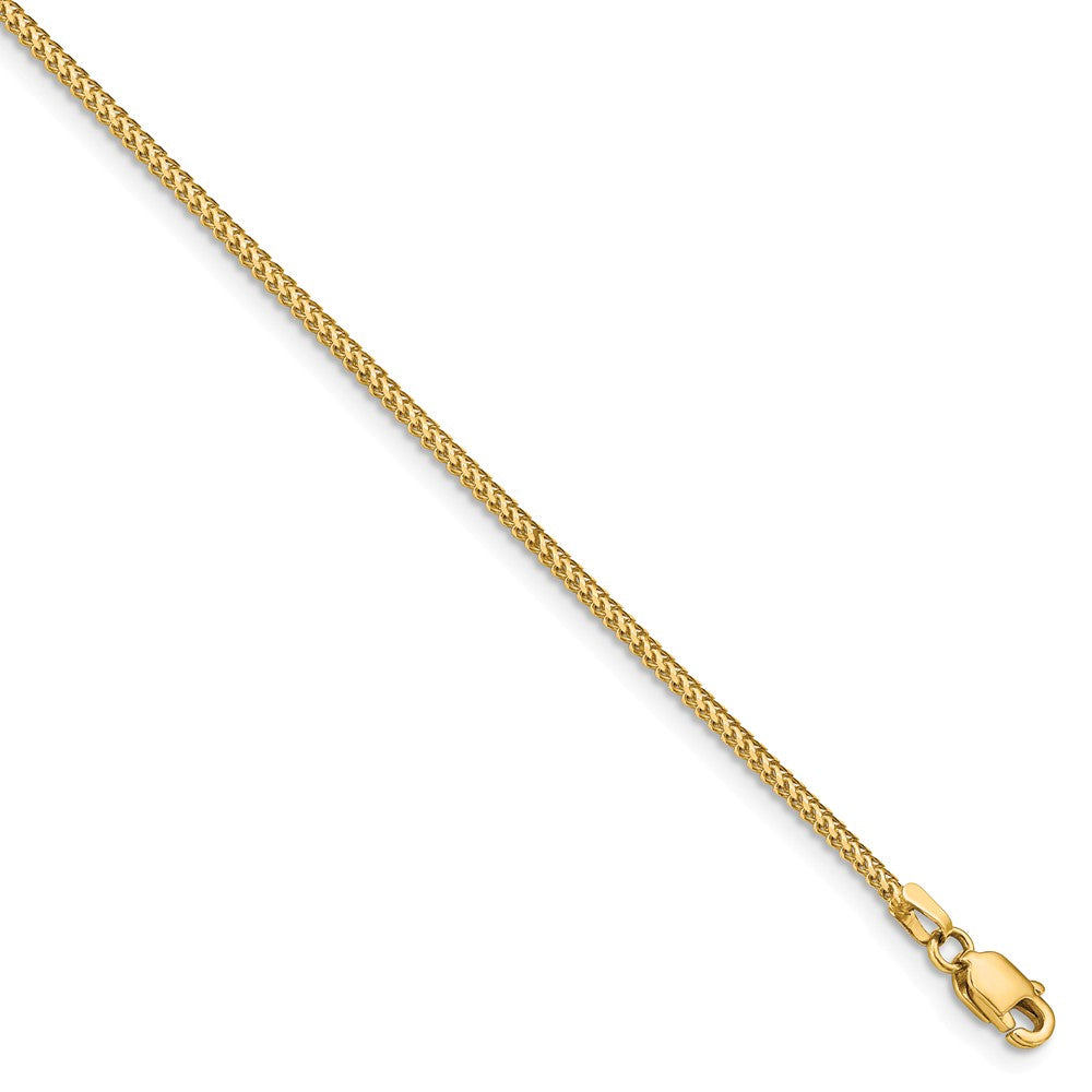 1mm, 14k Yellow Gold, Solid Franco Chain Bracelet, Item C8316-B by The Black Bow Jewelry Co.