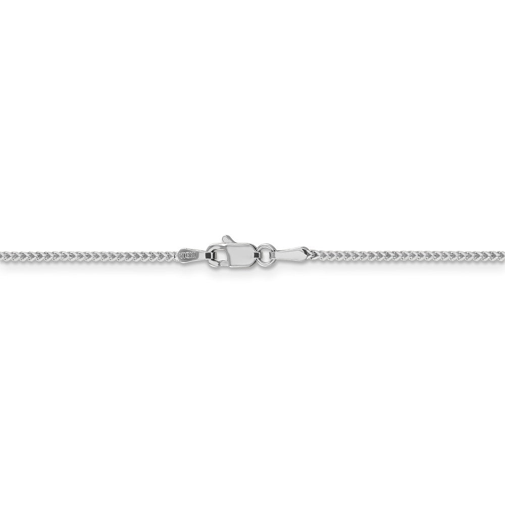 Alternate view of the 1mm, 14k White Gold, Solid Franco Chain Bracelet by The Black Bow Jewelry Co.