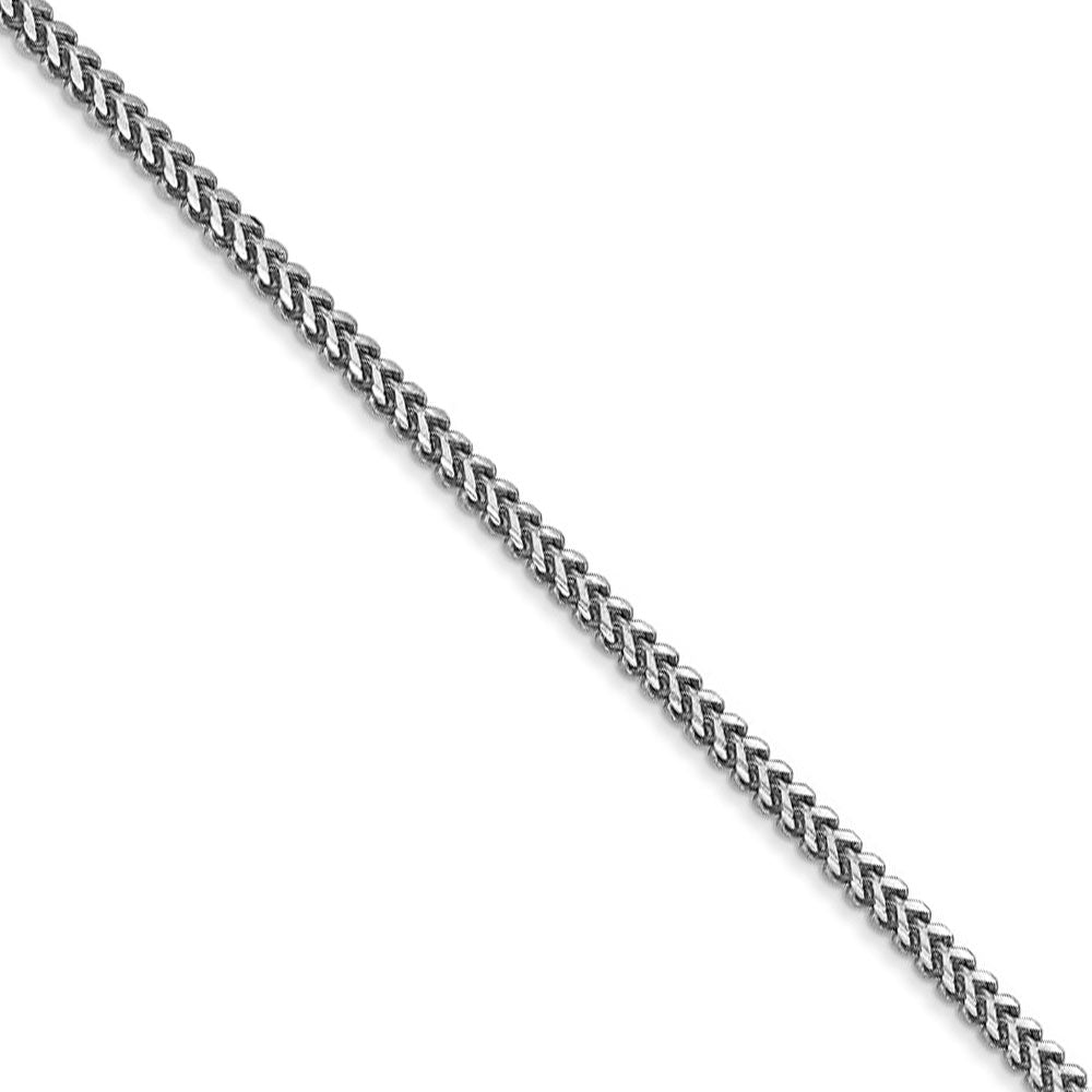 1.5mm, 14k White Gold, Solid Franco Chain Necklace, Item C8321 by The Black Bow Jewelry Co.