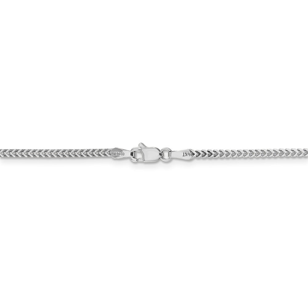 Alternate view of the 1.5mm, 14k White Gold, Solid Franco Chain Necklace by The Black Bow Jewelry Co.