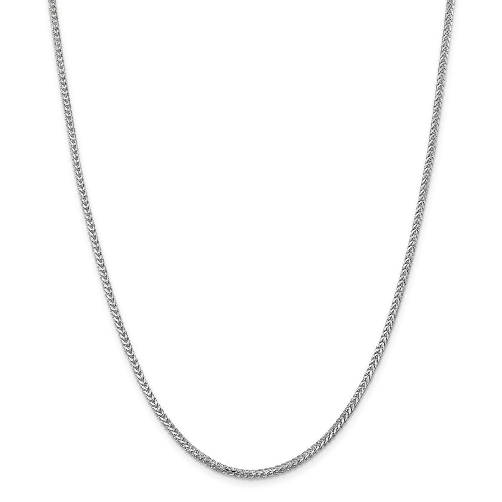 Alternate view of the 2mm, 14k White Gold, Solid Franco Chain Necklace by The Black Bow Jewelry Co.
