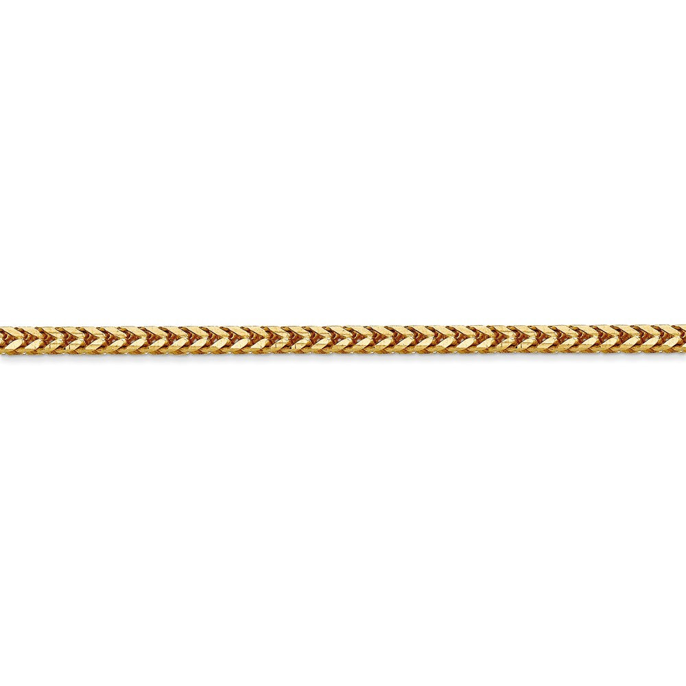 Alternate view of the 2.5mm, 14k Yellow Gold, Solid Franco Chain Bracelet by The Black Bow Jewelry Co.