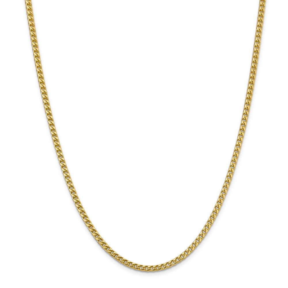 Alternate view of the 3mm, 14k Yellow Gold, Solid Franco Chain Necklace by The Black Bow Jewelry Co.