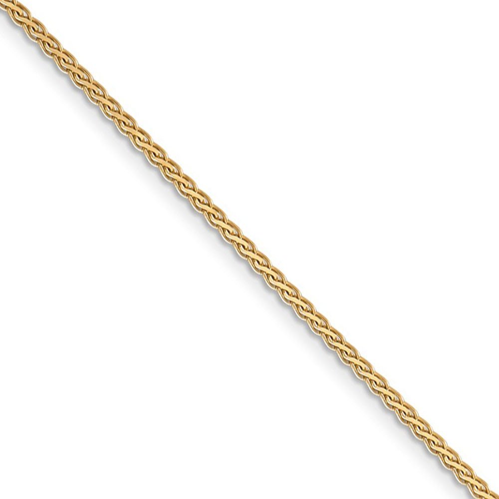 1.8mm, 14k Yellow Gold, Flat Wheat Chain Necklace