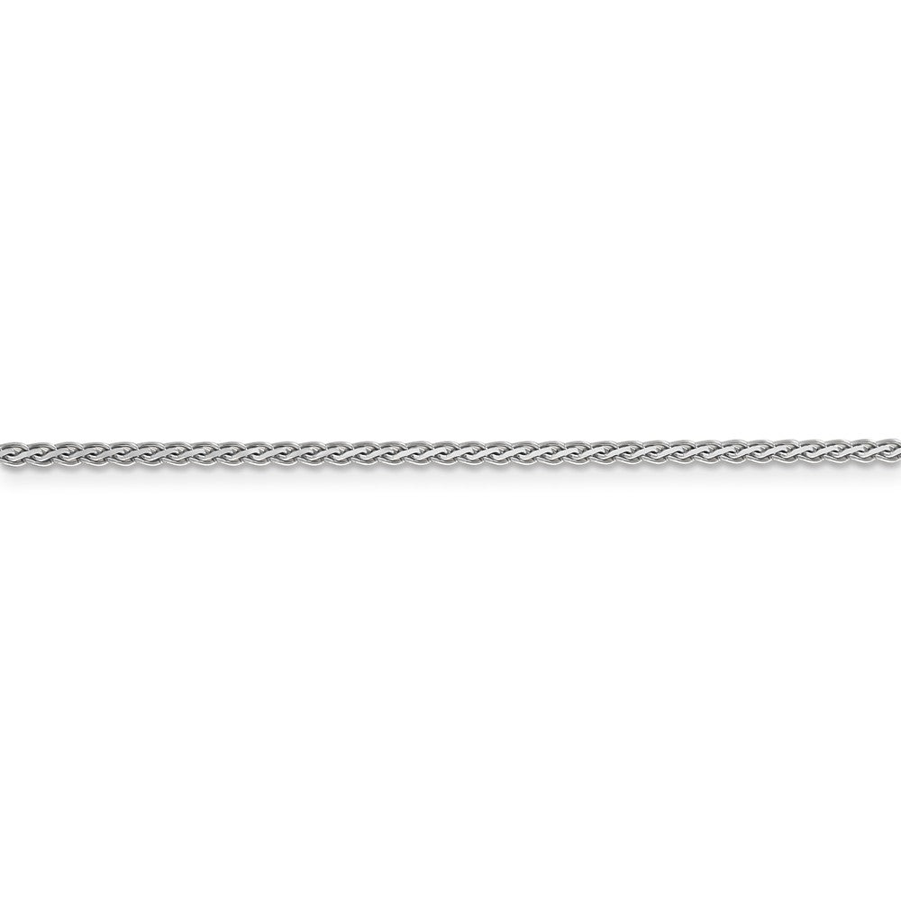 Alternate view of the 1.8mm, 14k White Gold, Flat Wheat Chain Bracelet, 7 Inch by The Black Bow Jewelry Co.