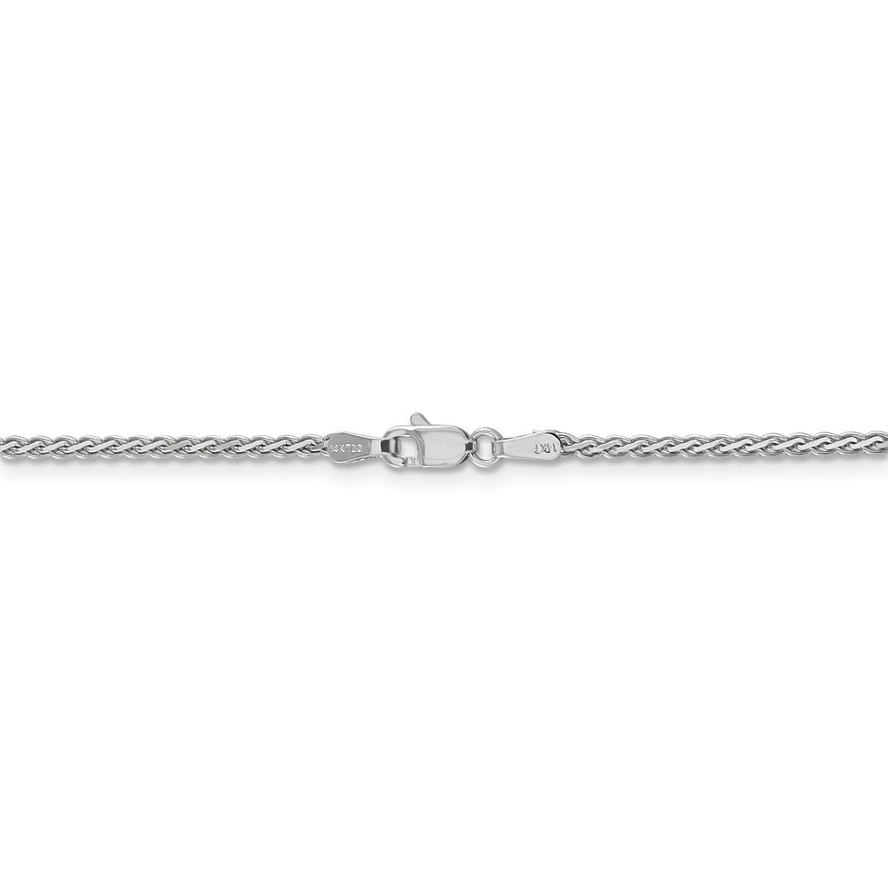 Alternate view of the 1.8mm, 14k White Gold, Flat Wheat Chain Bracelet, 7 Inch by The Black Bow Jewelry Co.