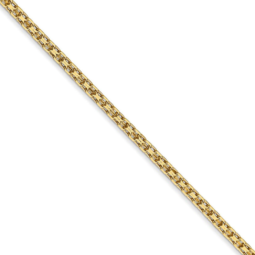 2mm, 14k Yellow Gold, Flat Bismark Mesh Chain Necklace