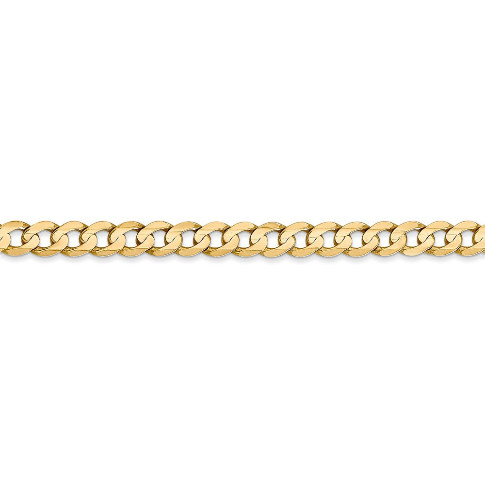 Alternate view of the 4.5mm, 14k Yellow Gold, Open Concave Curb Chain Bracelet by The Black Bow Jewelry Co.