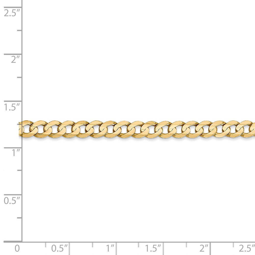 Alternate view of the 4.5mm, 14k Yellow Gold, Open Concave Curb Chain Bracelet by The Black Bow Jewelry Co.