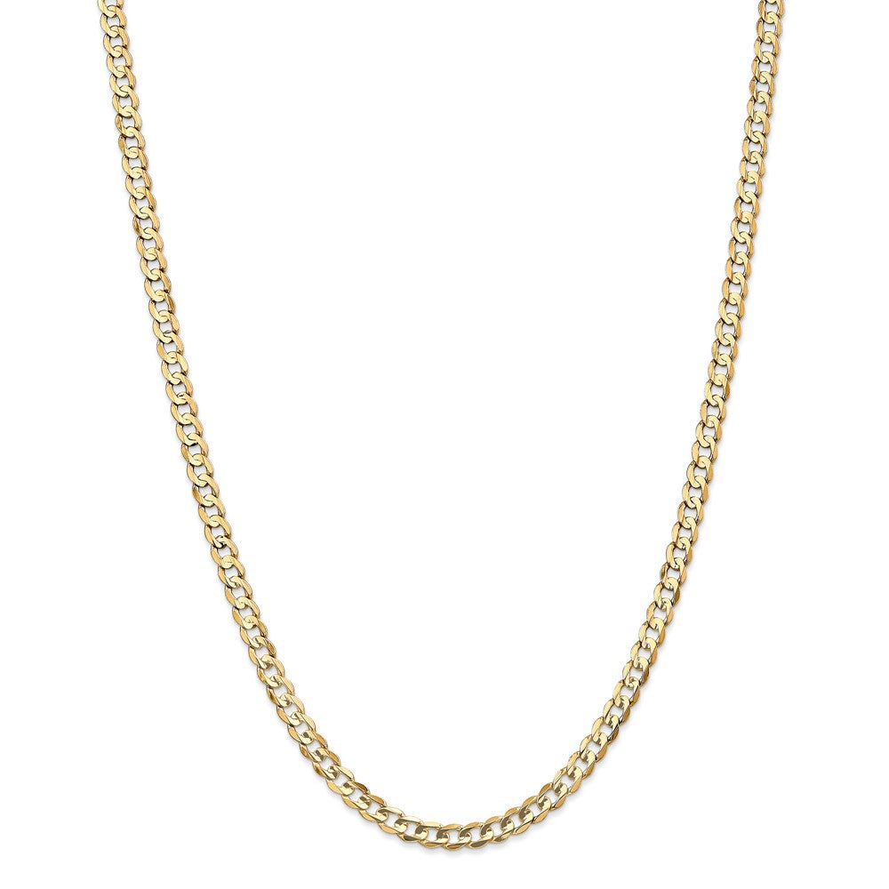 Alternate view of the 4.5mm, 14k Yellow Gold, Open Concave Curb Chain Necklace by The Black Bow Jewelry Co.
