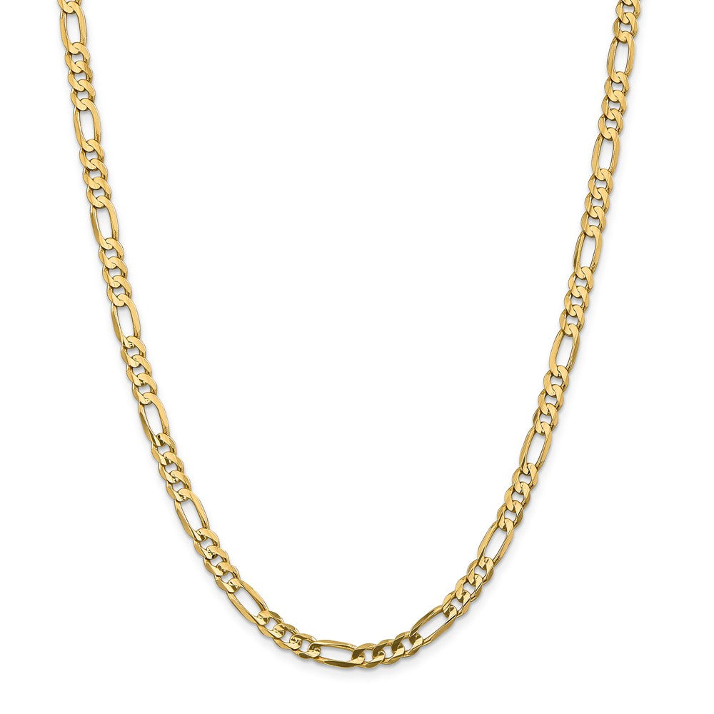 Alternate view of the 5.5mm, 14k Yellow Gold, Open Concave Figaro Chain Necklace by The Black Bow Jewelry Co.