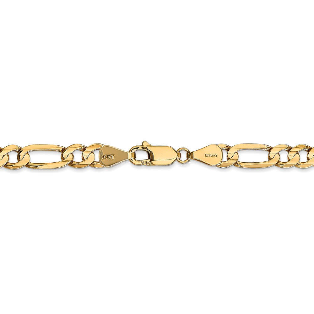 Alternate view of the 5.5mm, 14k Yellow Gold, Open Concave Figaro Chain Necklace by The Black Bow Jewelry Co.