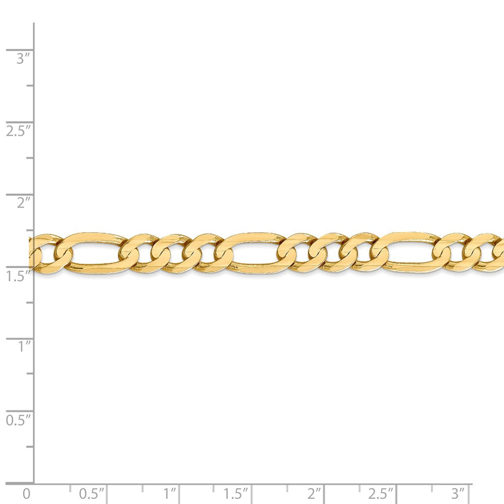 Alternate view of the Men&#39;s 6.75mm, 14k Yellow Gold, Concave Figaro Chain Necklace by The Black Bow Jewelry Co.