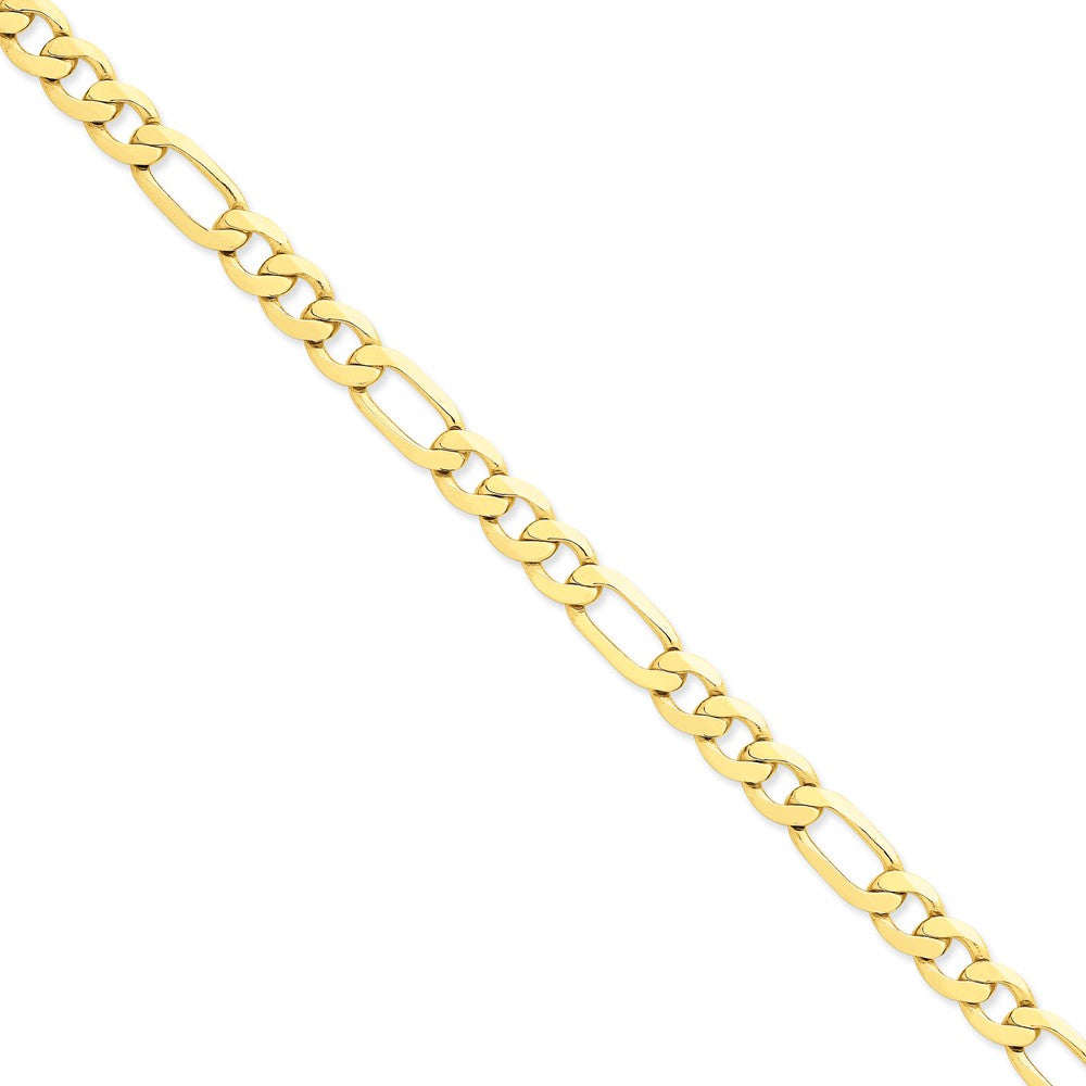 Alternate view of the Men&#39;s 8.75mm, 14k Yellow Gold, Concave Figaro Chain Bracelet by The Black Bow Jewelry Co.