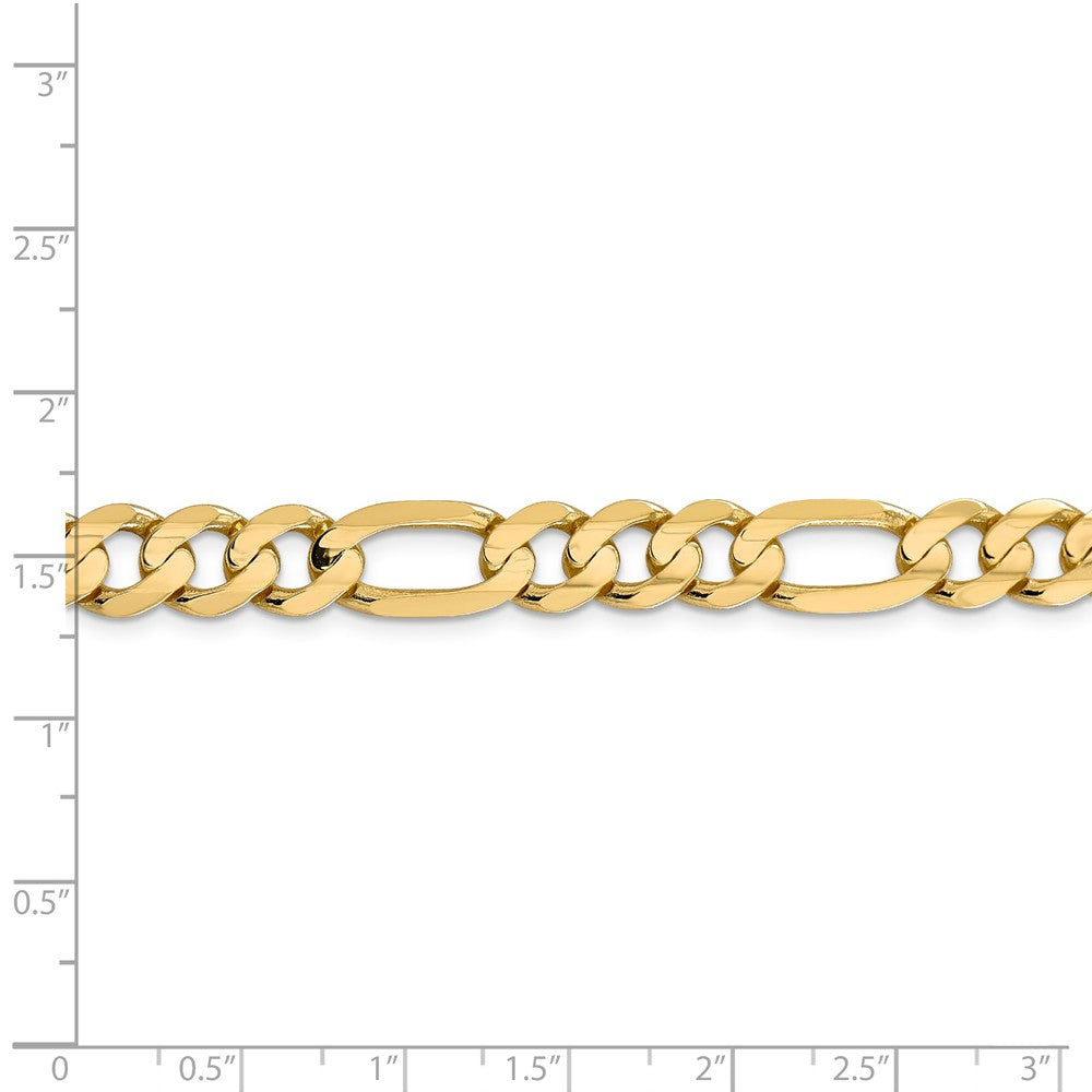 Alternate view of the Men&#39;s 8.75mm, 14k Yellow Gold, Concave Figaro Chain Necklace by The Black Bow Jewelry Co.