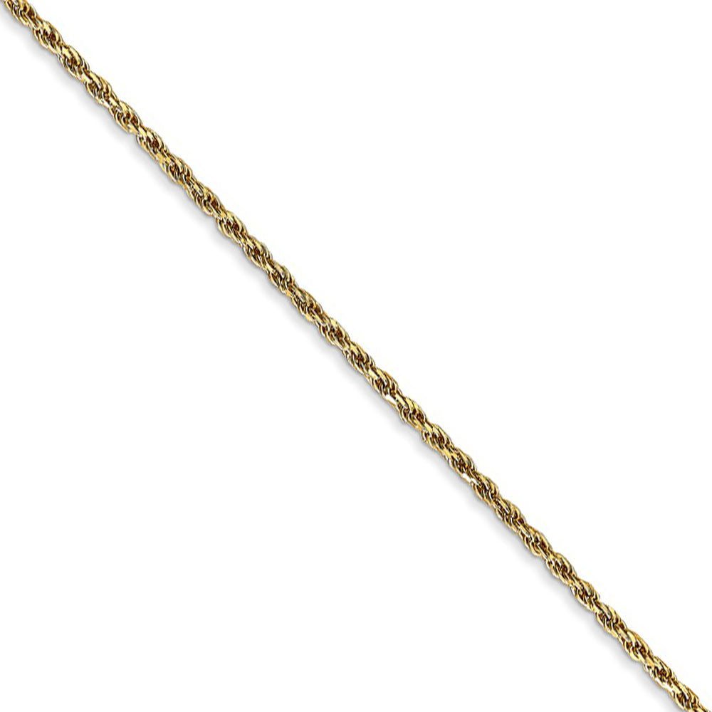 1.3mm, 14k Yellow Gold, Diamond Cut Rope Chain Necklace