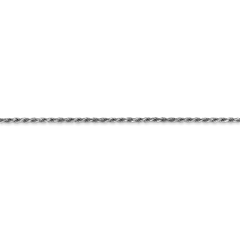 Alternate view of the 1.3mm, 14k White Gold, Diamond Cut Rope Chain Anklet or Bracelet by The Black Bow Jewelry Co.