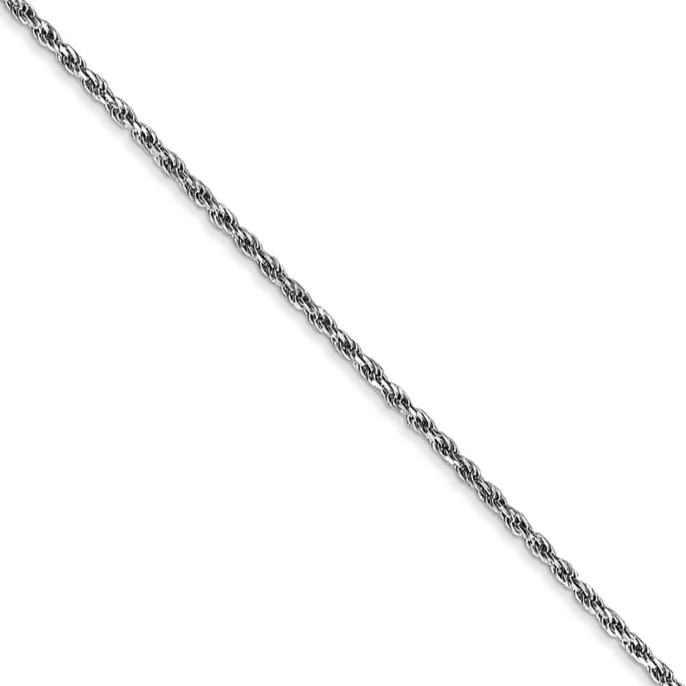 1.3mm, 14k White Gold, Diamond Cut Rope Chain Necklace