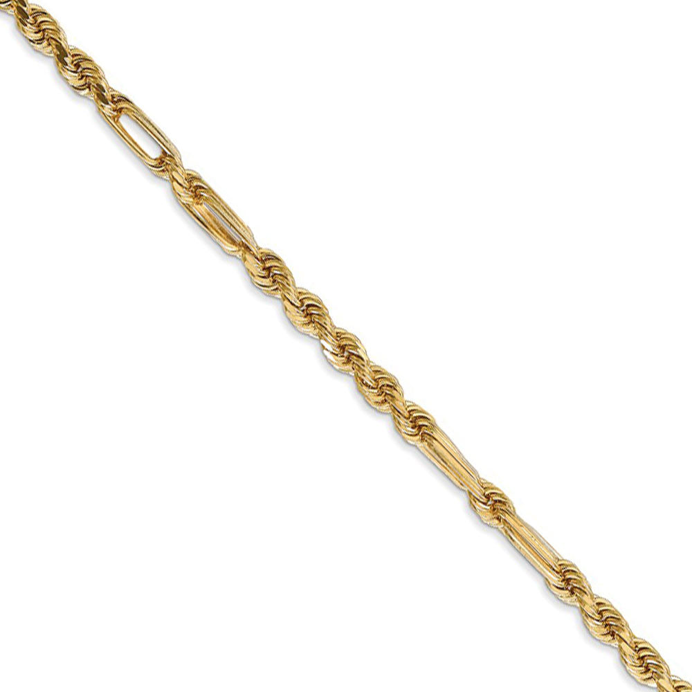 3mm, 14k Yellow Gold, Diamond Cut, Milano Rope Chain Necklace, Item C8372 by The Black Bow Jewelry Co.