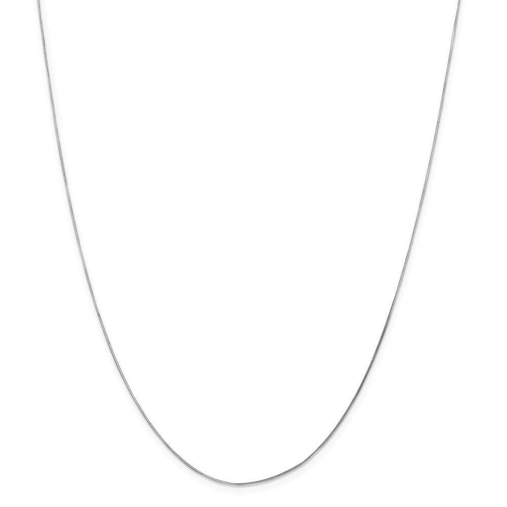 Alternate view of the 0.7mm, 14k White Gold, Octagonal Snake Chain Necklace by The Black Bow Jewelry Co.